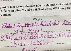 Bài toán lớp 3 'tính chiều dài khung tranh' gây hoang mang