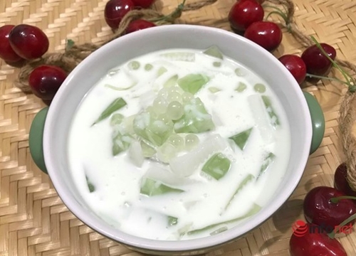 Chè cốt dừa trân châu 'mix' thạch ngon mát tan trong miệng