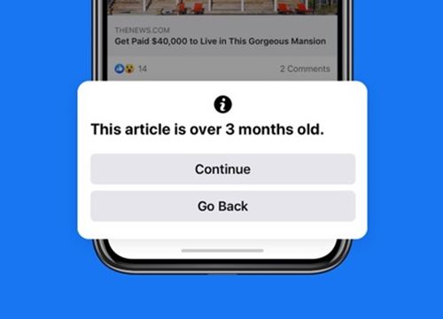 Facebook sẽ thông báo cho người dùng sắp chia sẻ tin cũ