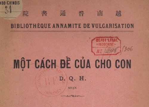 Giáo sư Dương Quảng Hàm bàn về cách 'để của cho con'