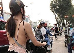 Ngán ngẩm những kiểu mặc trang phục hở lưng phản cảm trên phố