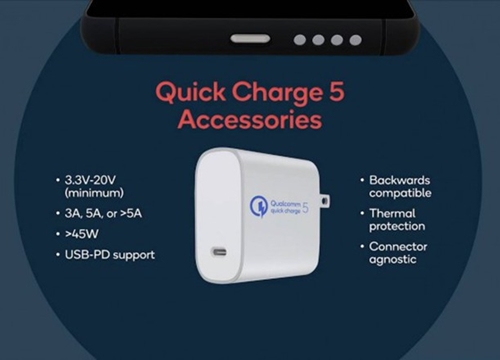 Qualcomm công bố Quick Charge 5 cho sạc 100W