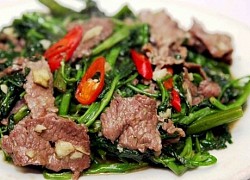 Thịt bò xào rau muống ngon đúng điệu