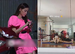 Hà Hồ mang song thai vẫn leo núi khỏe re, tập Yoga xoạc chân