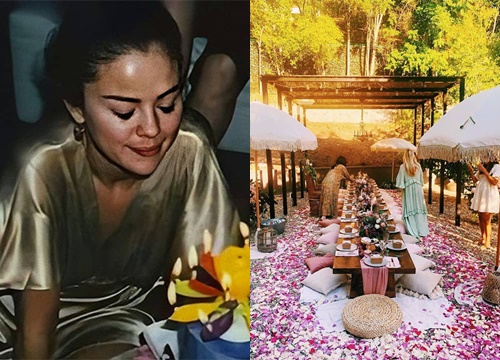 Không gian sinh nhật lãng mạn của Selena Gomez