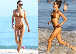 "Thiên thần" Alessandra Ambrosio mặc áo tắm thả dáng gợi cảm trên bãi biển