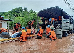 Mực nước sông Mekong tại Đông Bắc Thái Lan lên cao sau mưa lớn