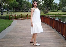 Á hậu Thúy Vân vừa ăn, vừa &#8220;bế&#8221; bụng bầu 6 tháng catwalk, xoay 3 vòng