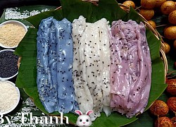 Cách làm bánh cuốn ngọt tráng mè đủ sắc màu