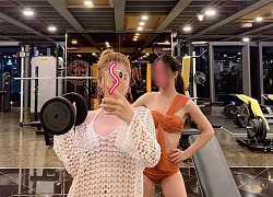 Thiếu nữ Việt mặc váy rườm rà, guốc cao tập gym với thế "chiếu tướng" người nhìn