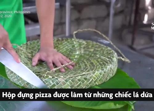 Đựng pizza bằng hộp lá dứa giúp bảo vệ môi trường ở Philippines