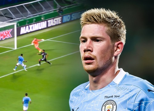 De Bruyne loại toàn bộ hàng thủ Lyon bằng pha vẩy má ngoài