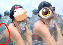 Bị giật bikini tới suýt tuột, lộ vòng một khi đang bơi, cô gái hoảng hốt, xem lại clip mới phát hiện ra danh tính "kẻ thủ ác"