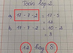 Bài toán lớp 2 đơn giản "17-7-2=?" nhưng khiến người lớn tranh cãi đau đầu, đều làm phép trừ mà mỗi người ra một kiểu