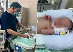 Tình trạng hiện tại của bé sơ sinh bị bỏ rơi giữa hai khe tường: Nhiễm trùng tăng, phải ăn sữa qua sonde và nuôi dưỡng tĩnh mạch một phần
