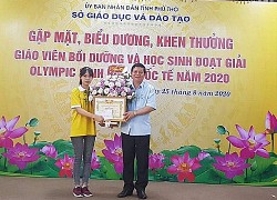 Phú Thọ: Khen thưởng giáo viên bồi dưỡng và học sinh đoạt giải Olympic Sinh học quốc tế năm 2020