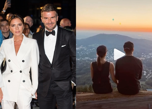 David Beckham và bà xã ngắm hoàng hôn lãng mạn trên núi - khẳng định tình cảm mặn nồng