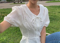 Thu đến cứ nhắm ngay áo blouse cổ lá sen, vừa dễ mặc lại còn điệu và sang