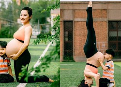 Nữ diễn viên Trung Quốc tập yoga với bụng bầu 8 tháng