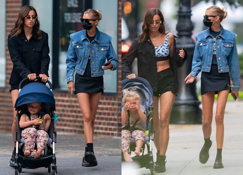 Mỹ nhân Nga Irina Shayk và thiên thần nội y Stella Maxwell khoe chân dài trên phố