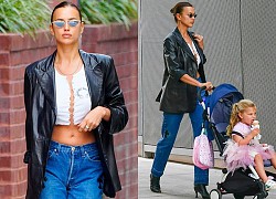 "Chân dài" Irina Shayk diện croptop khoe body chuẩn ra phố