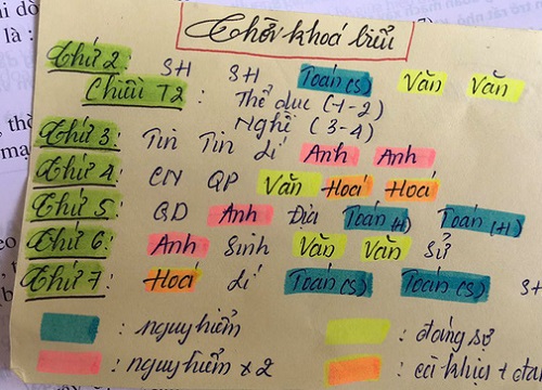 Những cách ghi thời khoá biểu hại não của học trò: Full tiếng Anh, ký tự ví von đỉnh cao, có cả thực đơn môn học