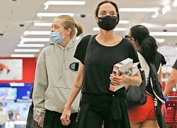 Angelina Jolie đưa các con đi siêu thị