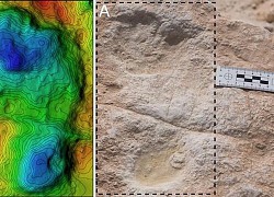 Hồ nước cạn khô lộ dấu chân của người 120.000 năm tuổi