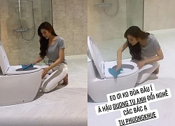 Mẹ đẻ tiết lộ khoảnh khắc Á hậu Tú Anh&#8230; cọ rửa bồn cầu