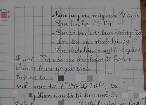 Học sinh lớp 2 viết văn tự giới thiệu bản thân, nội dung ra sao mà cô giáo hốt hoảng gạch vội đi còn bố mẹ ôm bụng cười lăn lộn