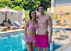 Chồng Tây đăng ảnh bikini trêu Hoàng Oanh: "Ráng lấy lại dáng này đi"