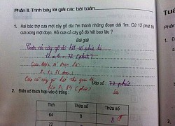 Hỏi "cưa cây gỗ 7 đoạn biết 12 phút cưa xong một đoạn", học trò tính 12x6=72 vẫn bị gạch sai, xem đáp án cô giáo hóa ra cũng "cú lừa"?