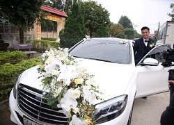 Bùi Tiến Dũng lên xe hoa đón dâu ở Hà Tĩnh