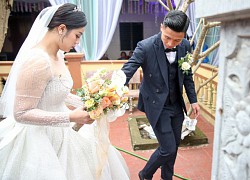 Khánh Linh gặp sự cố với váy cưới, phải nhờ Bùi Tiến Dũng giải nguy
