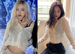 Diện áo len giống Jennie: Rosé lên đồ kín đáo hơn, nhìn sang "Chanel sống" thấy nội y lấp ló