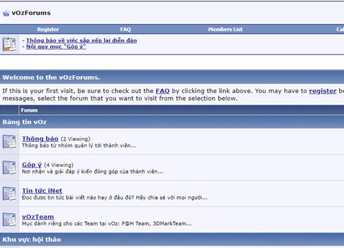 Giao diện của các website, diễn đàn 'vang bóng một thời' tại Việt Nam