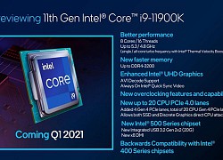 CPU Rocket Lake S của Intel nhanh hơn tới 19% so với năm ngoái