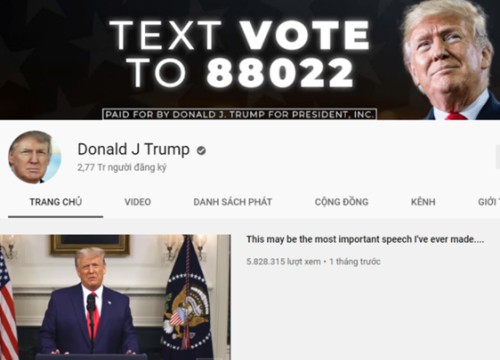 YouTube đình chỉ kênh của Trump