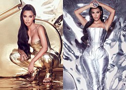 Kim Kardashian thả dáng 'đồng hồ cát' với bodysuit ánh kim