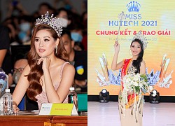 Nhan sắc Tân Miss Hutech 2021 gây ngỡ ngàng khi đứng cạnh Hoa hậu Khánh Vân