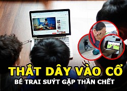 Bé trai bất ngờ tròng cổ vào dây, rồi chới với khi chơi trò "thắt dây vào cổ"