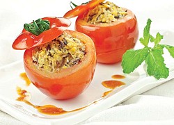 Cà chua nhồi đậu phụ rán món chay đơn giản dễ làm