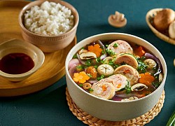 Canh gà nấm mỡ