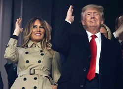 Biểu cảm gây chú ý của bà Melania Trump khi đi xem bóng chày cùng chồng