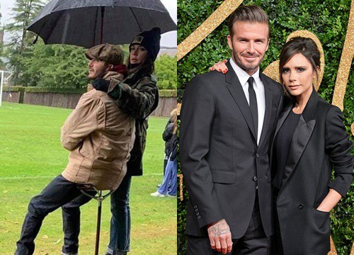 Đến ủng hộ quý tử đá bóng, vợ chồng David Beckham lại chiếm spotlight, biến sân tập thành vựa "cẩu lương" trá hình