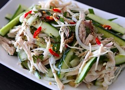 Món salad thịt gà dưa chuột thanh mát