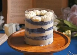 Cách làm bánh sữa chua hoa đậu biếc blue velvet không cần lò nướng