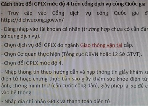 Đổi giấy phép lái xe trực tuyến trên toàn quốc từ năm 2022