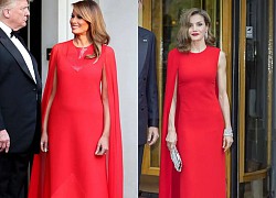 Hơn hẳn 10 centimet, bà Melania Trump vẫn bị Hoàng hậu Letizia lấn lướt khi lên đồ na ná