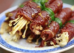 Món bò cuộn nấm kim châm ngon hấp dẫn